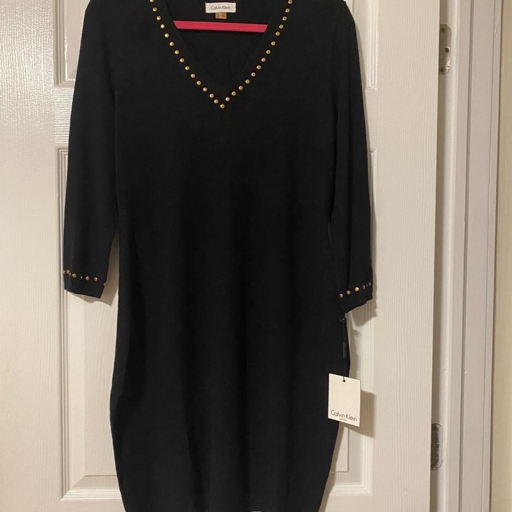 Calvin Klein Sweater Dress with Studs
